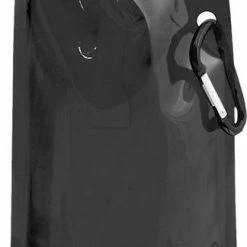 Happyshopper Waterzak Met Karabijnhaak - Drinkzak - Opvouwbaar - Festival - Zwart - PET - 400 Ml