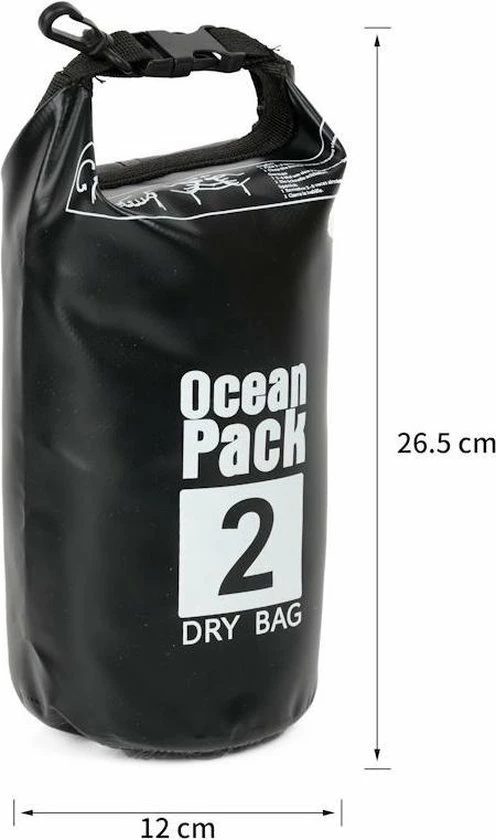 Merkloos Decopatent® Waterdichte Tas - Dry Bag - 2L - Ocean Pack - Dry Sack - Survival Outdoor Rugzak - Drybags - Boottas - Zeiltas - Zwart 6 Merkloos Decopatent® Waterdichte Tas - Dry Bag - 2L - Ocean Pack - Dry Sack - Survival Outdoor Rugzak - Drybags - Boottas - Zeiltas - Zwart - Image 4