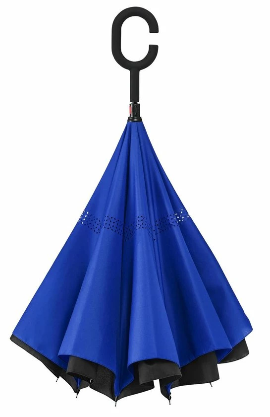 Impliva RU-6 Inside Out Windproof Paraplu - Dubbeldoeks - Ø 107 Cm - Zwart/Blauw 6 Impliva RU-6 Inside Out Windproof Paraplu - Dubbeldoeks - Ø 107 Cm - Zwart/Blauw - Image 4