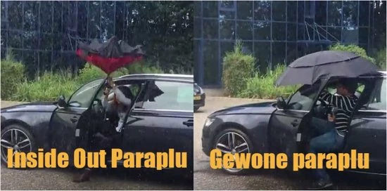 Impliva RU-6 Inside Out Windproof Paraplu - Dubbeldoeks - Ø 107 Cm - Zwart/Blauw 8 Impliva RU-6 Inside Out Windproof Paraplu - Dubbeldoeks - Ø 107 Cm - Zwart/Blauw - Image 6