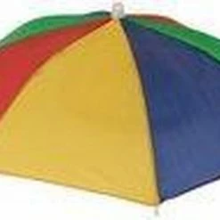 PartyXplosion Hoofd Paraplu - Rood-geel-groen-blauw