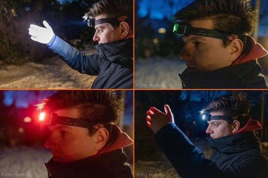 Hoofdlamp LED Oplaadbaar Rood - Bewegingssensor - 300 Lumen - King Mungo KMHL035 8 Hoofdlamp LED Oplaadbaar Rood - Bewegingssensor - 300 Lumen - King Mungo KMHL035 - Image 6