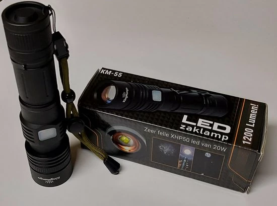 King Mungo Zaklamp LED Oplaadbaar USB 5000 MAh Militaire Zaklamp 1200 Echte Lumen KM-55 8 King Mungo Zaklamp LED Oplaadbaar USB 5000 MAh Militaire Zaklamp 1200 Echte Lumen KM-55 - Image 6