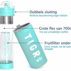 TIGR The Infuser - Drinkfles Met Fruitfilter - 100% BPA Vrij - 700ML – Blauw -Alwero winkel 550x425 3