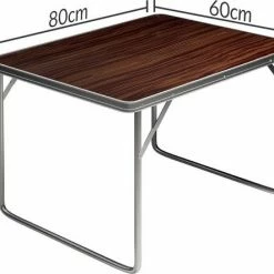 Merkloos Deuba Campingtafel Houtlook Aluminium 80x60x70cm Opvouwbaar -Alwero winkel 550x443 6