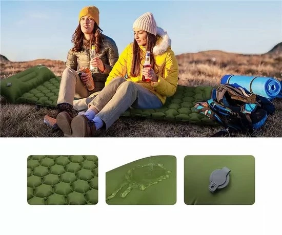 TK-wild Opblaasbare Slaapmatje - Opblaasmatras - Kampeermat - Ingebouwde Pomp - Hoofdkussen - 193x60x14cm / 28x11 - Groen - Camping - 1 Persoon 7 TK-wild Opblaasbare Slaapmatje - Opblaasmatras - Kampeermat - Ingebouwde Pomp - Hoofdkussen - 193x60x14cm / 28x11 - Groen - Camping - 1 Persoon - Image 5