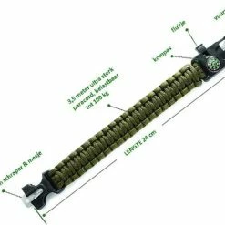 Cheaperito 5 In 1 Paracord Survival Armband I 5 Functies I Multitool I Extra Sterk I Vuurstarter I Kompas I Fluitje I Camouflage -Alwero winkel 550x461