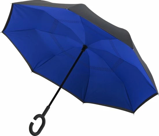 Impliva RU-6 Inside Out Windproof Paraplu - Dubbeldoeks - Ø 107 Cm - Zwart/Blauw 4 Impliva RU-6 Inside Out Windproof Paraplu - Dubbeldoeks - Ø 107 Cm - Zwart/Blauw - Image 2