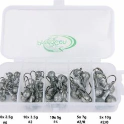 PredaCon Jighead Box - 40 Stuks - 2.5g T/m 10g - Loodkoppen Set - Jigheads Voor Shads & Softbaits - Kunstaas Roofvissen -Alwero winkel 550x478 3