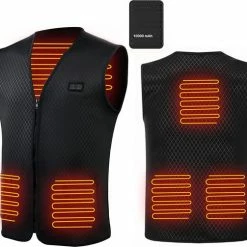 Merkloos Elektrisch Verwarmd Vest, 10000mAh Elektrisch Verwarmd Jack Warm Vest Voor Dames En Heren. Winter Outdoor Skiën, Wandelen, Jagen, Motorfiets, Kamperen (inclusief Batterij)