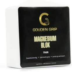 Gouden Grip Magnesium Blok 75 Gram + GRATIS Griptraining E-book - 100% Magnesium Carbonaat - Chalk Block - Magnesium Poeder - Gym Chalk - Grip - Klimmen - Crossfit - Fitness - Boulderen - Turnen