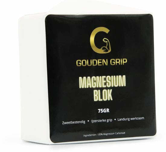 Gouden Grip Magnesium Blok 75 Gram + GRATIS Griptraining E-book - 100% Magnesium Carbonaat - Chalk Block - Magnesium Poeder - Gym Chalk - Grip - Klimmen - Crossfit - Fitness - Boulderen - Turnen 3 Gouden Grip Magnesium Blok 75 Gram + GRATIS Griptraining E-book - 100% Magnesium Carbonaat - Chalk Block - Magnesium Poeder - Gym Chalk - Grip - Klimmen - Crossfit - Fitness - Boulderen - Turnen