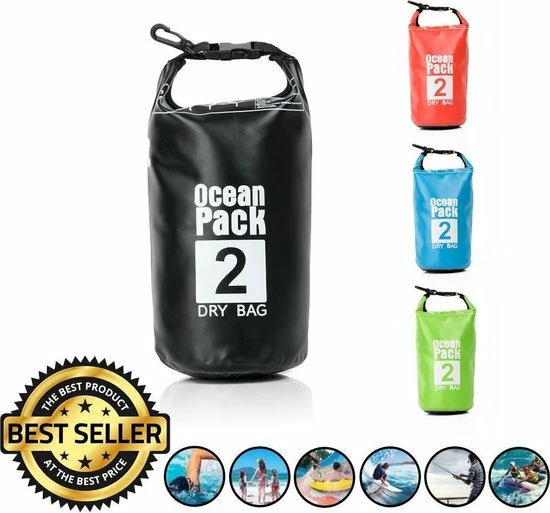 Merkloos Decopatent® Waterdichte Tas - Dry Bag - 2L - Ocean Pack - Dry Sack - Survival Outdoor Rugzak - Drybags - Boottas - Zeiltas - Zwart 3 Merkloos Decopatent® Waterdichte Tas - Dry Bag - 2L - Ocean Pack - Dry Sack - Survival Outdoor Rugzak - Drybags - Boottas - Zeiltas - Zwart