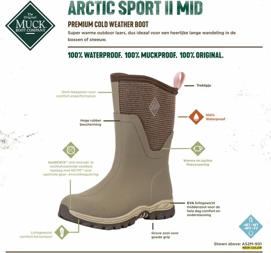 Muck Boot - Arctic Sport II Mid Outdoorlaarzen - Dames - Taupe/Chocolate - 39/40 13 Muck Boot - Arctic Sport II Mid Outdoorlaarzen - Dames - Taupe/Chocolate - 39/40 - Image 11