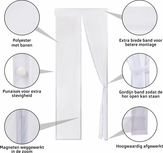 O'DADDY O’DADDY® Deurgordijn – Vliegengordijn Magnetisch Deluxe 92 X 230 Cm – Witte Hor – Dikke Gordijnstof 7 O'DADDY O’DADDY® Deurgordijn – Vliegengordijn Magnetisch Deluxe 92 X 230 Cm – Witte Hor – Dikke Gordijnstof - Image 5