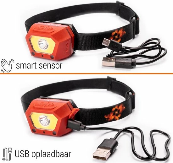 Hoofdlamp LED Oplaadbaar Rood - Bewegingssensor - 300 Lumen - King Mungo KMHL035 11 Hoofdlamp LED Oplaadbaar Rood - Bewegingssensor - 300 Lumen - King Mungo KMHL035 - Image 9