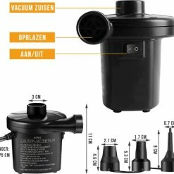 Strex Elektrische Luchtpomp - 250L/min - Elektrische Lucht Pomp - Opblaas Pomp - Elektrische Pomp Voor Zwembad - Lucht Bed Pomp -Alwero winkel 550x521 6