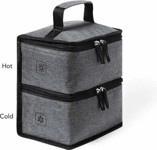Merkloos Koeltas Met Dubbel Compartiment - Lunchtas - Koeltasje Lunch - Koelelementen - Koud - Warm - Isolatie - Volwassenen - Dames - Heren - 14 X 22 Cm - Polyester - RPET - Aluminium - Grijs 5 Merkloos Koeltas Met Dubbel Compartiment - Lunchtas - Koeltasje Lunch - Koelelementen - Koud - Warm - Isolatie - Volwassenen - Dames - Heren - 14 X 22 Cm - Polyester - RPET - Aluminium - Grijs - Image 3