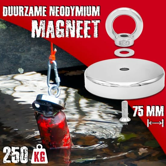Magfishion Vismagneet - 250 KG Trekkracht - Magneetvissen - Borgmiddel - Magneet Vissen - Outdoor 5 Magfishion Vismagneet - 250 KG Trekkracht - Magneetvissen - Borgmiddel - Magneet Vissen - Outdoor - Image 3