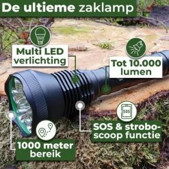 Ultra Krachtige Zaklamp - 10000 Lumen - 9 LED - Waterproof IP-54 - By Unlimited Products 15 Ultra Krachtige Zaklamp - 10000 Lumen - 9 LED - Waterproof IP-54 - By Unlimited Products -Alwero winkel 550x550 328
