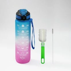 Sahara Sailor - Waterfles 1 Liter - Motivatie - Tijdsmarkering - Lekvrij - Blauw Roze -Alwero winkel 550x550 556