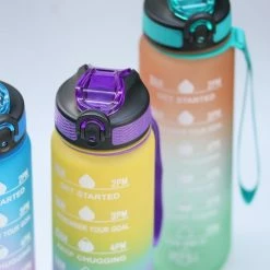 Sahara Sailor - Waterfles 1 Liter - Motivatie - Tijdsmarkering - Lekvrij - Blauw Roze -Alwero winkel 550x550 560