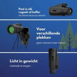 Tenify Monokijker + E-Book - 12x50 - Monoculair Verrekijker - Vogelkijker - Spotting Scope - Vogelspotten - Zwart -Alwero winkel 550x550 581