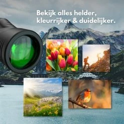 Tenify Monokijker + E-Book - 12x50 - Monoculair Verrekijker - Vogelkijker - Spotting Scope - Vogelspotten - Zwart -Alwero winkel 550x550 585