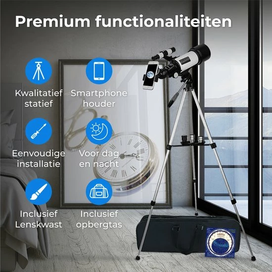 Nuvance - Telescoop - 300x Vergroting - Sterrenkijker Volwassenen / Kinderen - Inclusief Statief En Draagtas - Astronomie En Sterrenkunde - Nachtkijker 4 Nuvance - Telescoop - 300x Vergroting - Sterrenkijker Volwassenen / Kinderen - Inclusief Statief En Draagtas - Astronomie En Sterrenkunde - Nachtkijker - Image 2