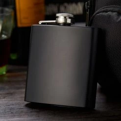 Malony® Luxe Heupfles - Veldfles - Flacon - Drinkfles - 180ML - RVS - Giftbox - Veiligheidssluiting - Zwart -Alwero winkel 550x550 643