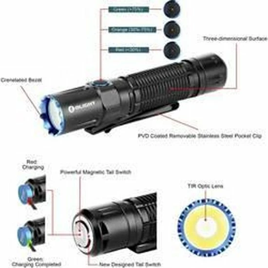 Olight M2R Pro Warrior LED Zaklamp - 1.800 Lumen - Oplaadbaar 5 Olight M2R Pro Warrior LED Zaklamp - 1.800 Lumen - Oplaadbaar - Image 3