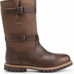 Travelin' Sweden Heren Outdoorlaarzen - Waterdicht En Ademend - Wol Gevoerde Wandellaars - Donkerbruin Leer - Maat 45