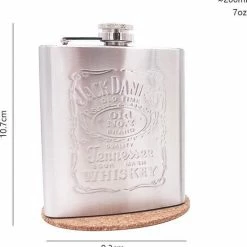 WiseGoods - Luxe Whiskey Heupfles - Platvink Drank Flacon - Zakflacon - Veldfles - Heupflacon - 200ml - 10.7 X 9.3 Cm - RVS