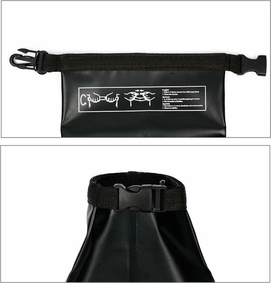 Merkloos Decopatent® Waterdichte Tas - Dry Bag - 2L - Ocean Pack - Dry Sack - Survival Outdoor Rugzak - Drybags - Boottas - Zeiltas - Zwart 8 Merkloos Decopatent® Waterdichte Tas - Dry Bag - 2L - Ocean Pack - Dry Sack - Survival Outdoor Rugzak - Drybags - Boottas - Zeiltas - Zwart - Image 6