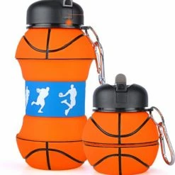Merkloos Opvouwbare Drinkfles - Sport Waterfles 550 Ml - Opvouwbare Waterfles - Basketbal Bidon - Sportbidon - Sport Accessoire - Drinkfles