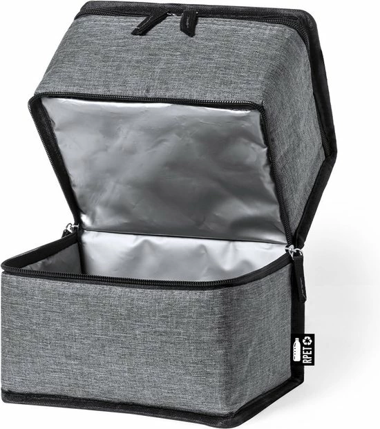 Merkloos Koeltas Met Dubbel Compartiment - Lunchtas - Koeltasje Lunch - Koelelementen - Koud - Warm - Isolatie - Volwassenen - Dames - Heren - 14 X 22 Cm - Polyester - RPET - Aluminium - Grijs 8 Merkloos Koeltas Met Dubbel Compartiment - Lunchtas - Koeltasje Lunch - Koelelementen - Koud - Warm - Isolatie - Volwassenen - Dames - Heren - 14 X 22 Cm - Polyester - RPET - Aluminium - Grijs - Image 6