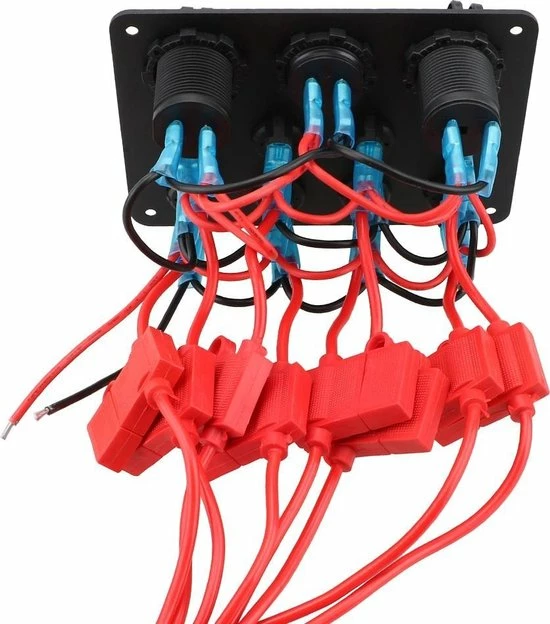 Merkloos Schakelpaneel Voor Auto, Boot Of Camper. Met Voltmeter, 12 V Sigaretten Aansteker Aansluiting, Dubbele USB Aansluiting En 8 Schakelaars Met Ledindicatie En Zekeringen. 6 Merkloos Schakelpaneel Voor Auto, Boot Of Camper. Met Voltmeter, 12 V Sigaretten Aansteker Aansluiting, Dubbele USB Aansluiting En 8 Schakelaars Met Ledindicatie En Zekeringen. - Image 4