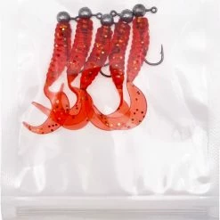 Merkloos Twisters - 5 Stuks - Rood - Hengelsport - Roofvissen - Snoek -baars - 5 Centimeter