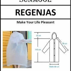 SUNMOOL Regenjas - Regenjas Met Capuchon - Regenpak - 68x145cm - Transparant 11 SUNMOOL Regenjas - Regenjas Met Capuchon - Regenpak - 68x145cm - Transparant -Alwero winkel 550x655