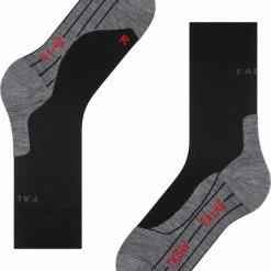 FALKE TK5 Wander Wandelsokken Mid-rise Zacht Thermisch Anti-blaar Antizweet Zonder Motief Met Elastische Boord Warm Admend Merinowol Zwart Dames Sportsokken - Maat 39-40 -Alwero winkel 550x668 4