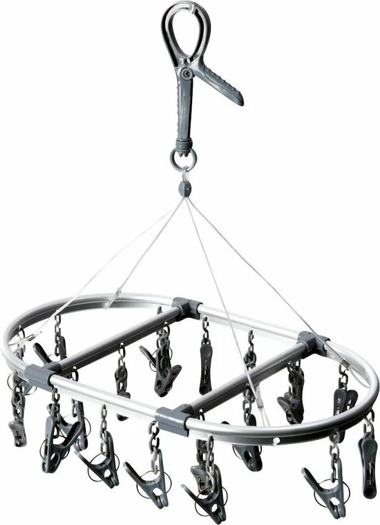 Bo-Camp Droogcarrousel - Klemkleerhaak - Ovaal - 20 Knijpers - Grijs 3 Bo-Camp Droogcarrousel - Klemkleerhaak - Ovaal - 20 Knijpers - Grijs