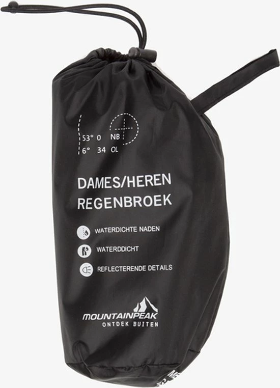 Mountain Peak Dames/heren Regenbroek - Zwart - Maat XL 6 Mountain Peak Dames/heren Regenbroek - Zwart - Maat XL - Image 4