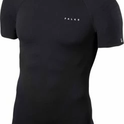 FALKE Warm Tight Fit Slim Fit Basislaag Top Met Korte Mouwen Sneldrogende Thermo Ademend Thermo-Ondergoed Zwart Heren Underwear - T-shirt - Maat L