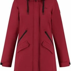 Kjelvik Dames Softshell Parka - Winterparka Softshell - Chanela - Rood - Maat 46