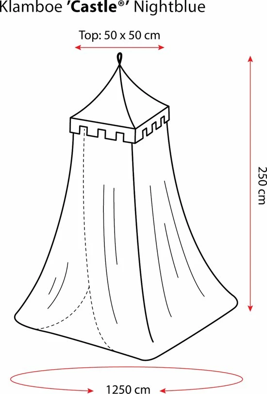 Deconet 'CASTLE'® Klamboe-polyester- 1-2pers-Nightblue 4 Deconet 'CASTLE'® Klamboe-polyester- 1-2pers-Nightblue - Image 2