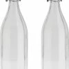 Cosy&Trendy 2x Stuks Glazen Fles Transparant Met Beugeldop 1000 Ml - Waterfles - Olie/azijn Fles -Alwero winkel 550x832 6